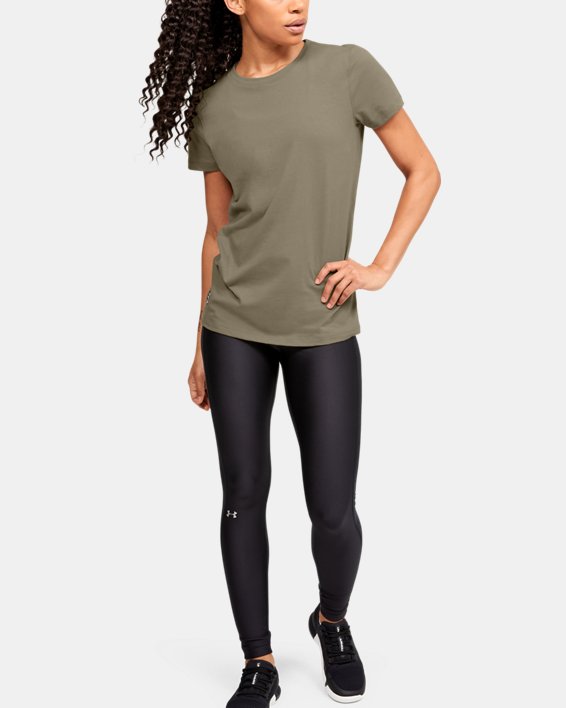 Women's UA Tactical Cotton T-Shirt, Brown, pdpMainDesktop image number 3